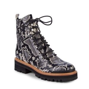 Marc Fisher Izzie 2 Snake-Print Hiker Boots size 8
